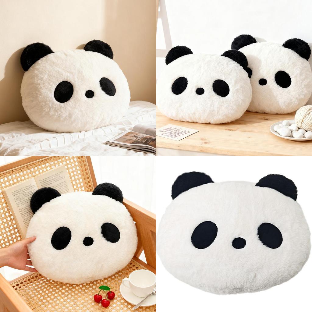 Süßes Panda-Plüschkissen für Sofa-Dekoration mit weichem Kunstfell für Wohnzimmer-Komfort