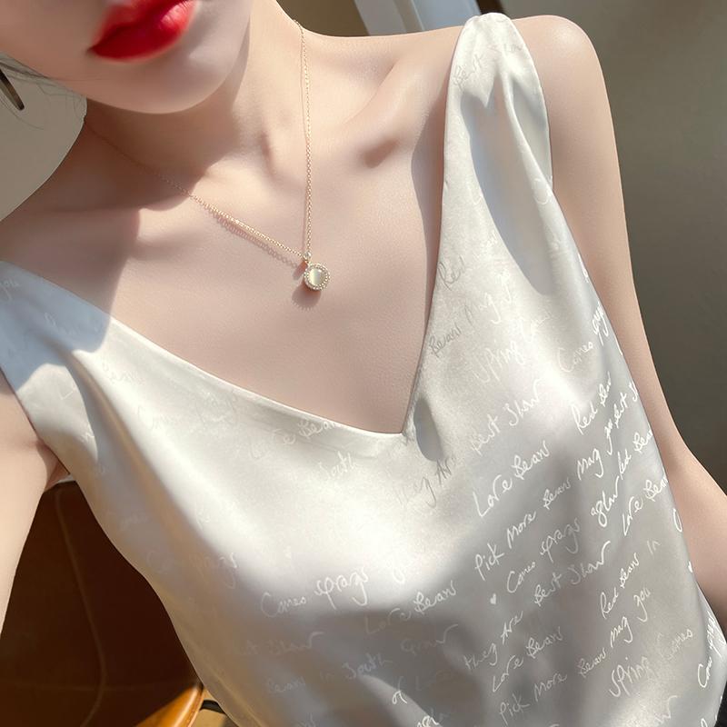 Γυναικείο καλοκαιρινό τοπ από μεταξωτό μετάξι μουριάς, αναπνεύσιμο δροσερό τοπ από 50% μετάξι, λεπτό τοπ με 50% πολυεστερικές ίνες