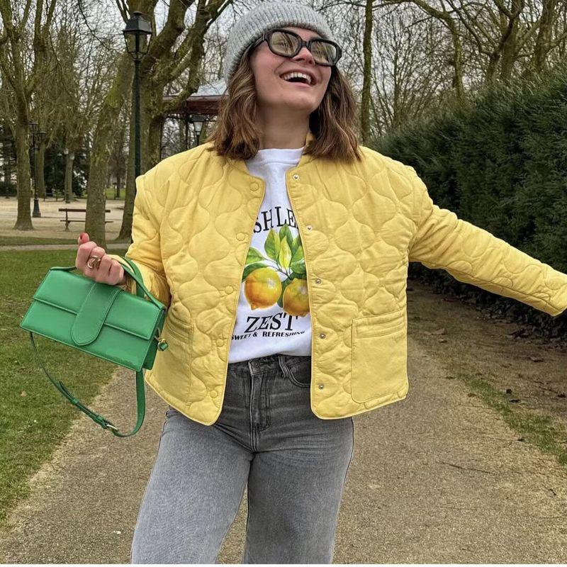 Za New Fall Women's Clothing 2025 Fashion Style Stylish Fashion All-Match Loose Sewing Long Sleeve Cotton Coat Outwear