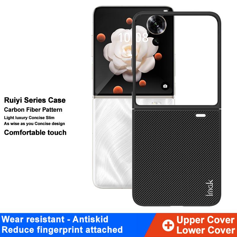 IMAK Ruiyi Series for Honor Magic V Flip 5G Case Carbon Fiber Leather+PC Phone Cover