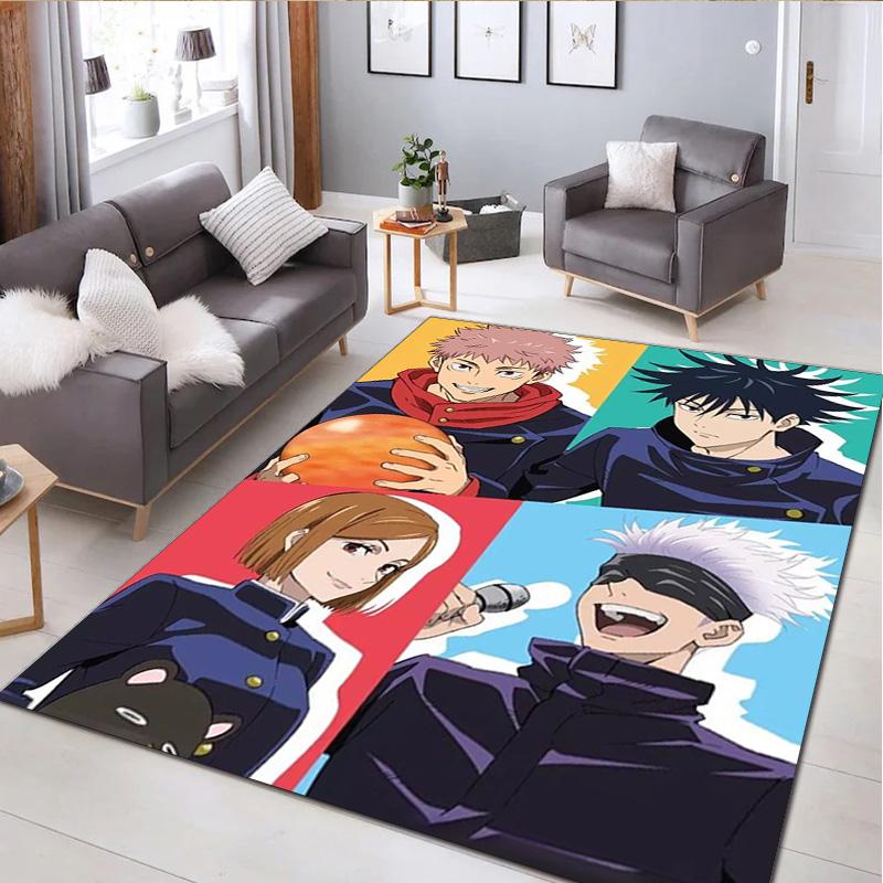 Jujutsu Kaisen Characters Home Carpet Office Decorative Carpet For Living Room Bedroom Door Mat Floor Rug Computer Chair Area Rug