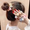 Lovely Fur Ball Girls Hair Bands Elastic Rubber Elegant Hair Accessories