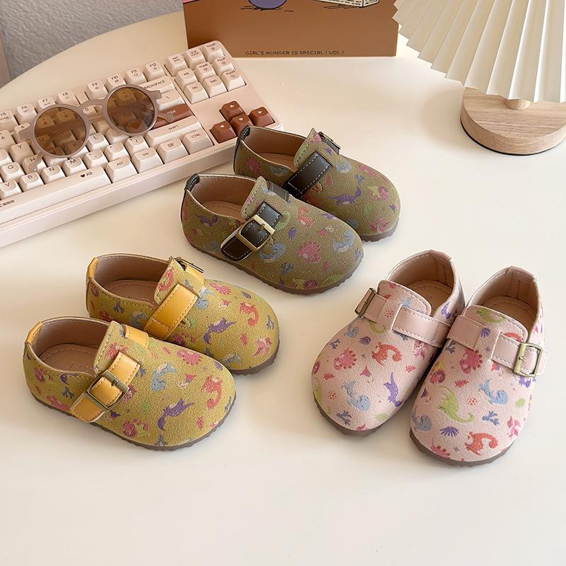 Fashion Girls Shoes Anti Slip Kids Bean Shoe Soft Soled Child Leather Shoes Simple Girl Casual Shoe