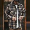 Fashionable Plus Size Long Sleeve Plaid Shirt Men's Spring and Autumn Loose Casual Work Shirt