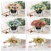 1Pc Artificial Flowers Wedding Home Bedroom Decoration Bridal Bouquet Garden Fake Silk Roses Hydrangeas Vase For Board Outdoors