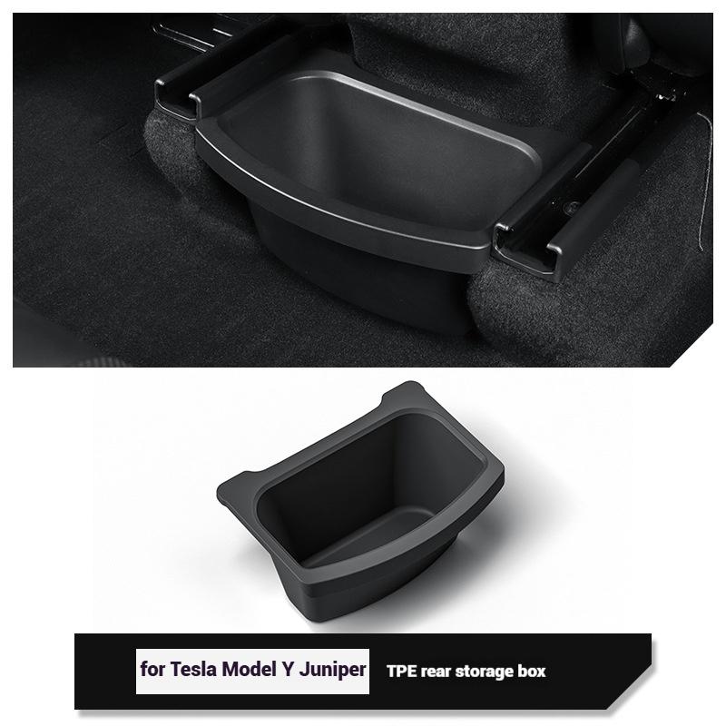 TPE Rear Seat Storage Box for Tesla Model Y Juniper Launch 2025-UP Organizer Center Console Bins Backseat Garbage Accessories