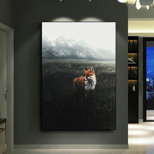 Images de renard modernes, peinture sur toile d'animaux, affiches et imprimés de renard mignon pour chambre d'enfants, salon, décoration de maison, Art mural Cuadros
