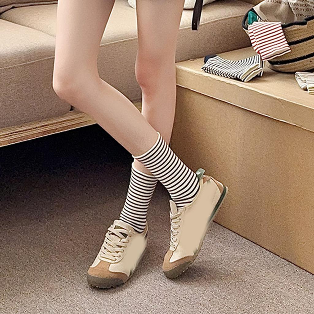 Japanese Fashion Striped Socks Women College Style School Girls Crew Socks Casual Harajuku Streetwear Middle Tube Socks