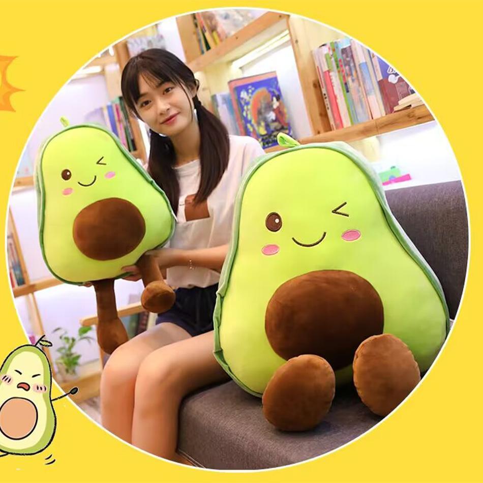 New Cute Avocado Plush Toy Doll Children'S Sleeping Pillow Large Doll Holiday Gift Kawaii Creative Fruit Rag Doll Cushion