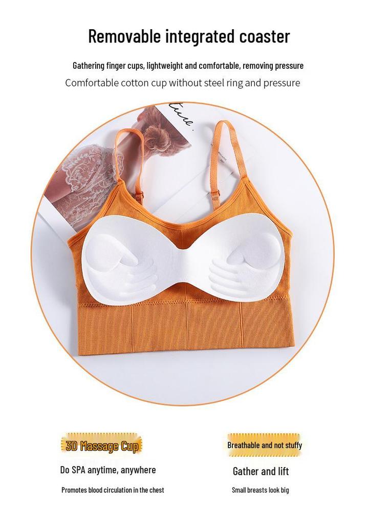 Seamless Ribbed Spaghetti Strap Bustier Vest for Women