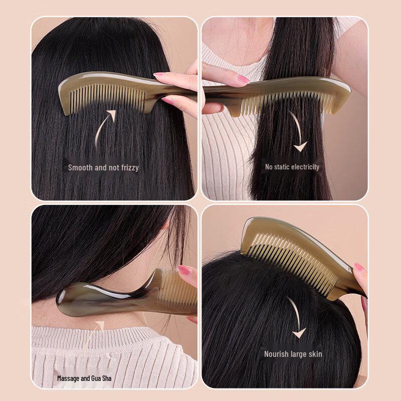 Natural White Buffalo Horn Scalp Massage Comb