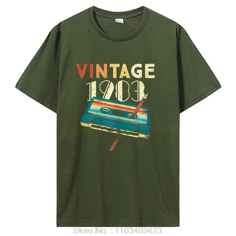 Birthday T Shirts for Unisex Women 1983 Old T Shirt Cotton Short Sleeve Graphic Tshirt Casual Clothing Oversized Tee Streetwear