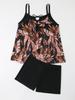 2024 Plus Size High Waist Tankini Two-Piece Women's Swimwear