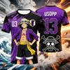 Unisex Sommer Schnelltrocknendes Netz-Fußballtrikot Anime One Piece Luffy ACE 10 11 Goldener Totenkopf-Druck Streetwear Kurzarm-T-Shirt