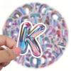 60pcs Alphabet Number Stickers Iridescent Multicolor Letters Gradient Label Journal Scrapbooking Water Bottle DIY Craft Supplies