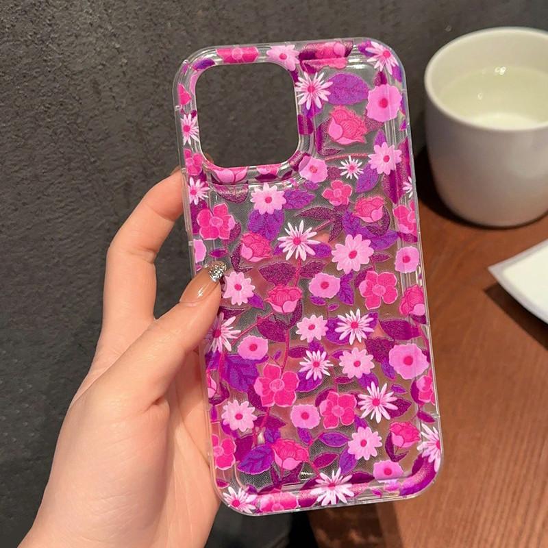 Flowers Graphic Print Clear Case For  Redmi Note 13 12 Pro Plus 4G 5G 12S 11S 10S 12S 11S 10S Redmi 12 13C Protect Cover