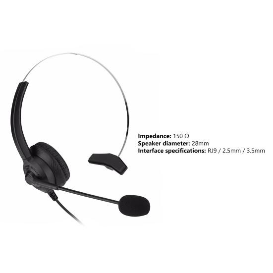 H300 Telephone Headset Noise Cancelling High Fidelity Comfortable 3.5mm 2.5mm RJ9 MIC Customer Service Headset for Business