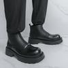 Fashionable Rubber Thick Soled Chelsea Boots High-quality Zippered High Top Leather Boots Round Toe Urban Business Men's Boots
