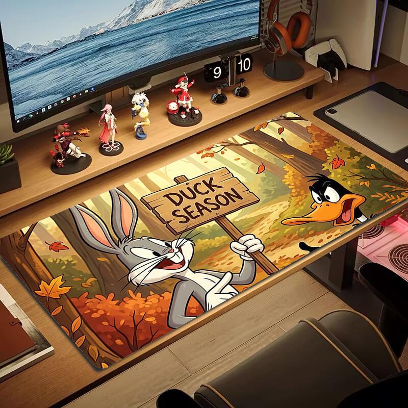 Looney Tunes Print Cushion Non-slip Laptop Tablet Big Mousepad XXL Mat Mini PC Playmat With Lock Edge