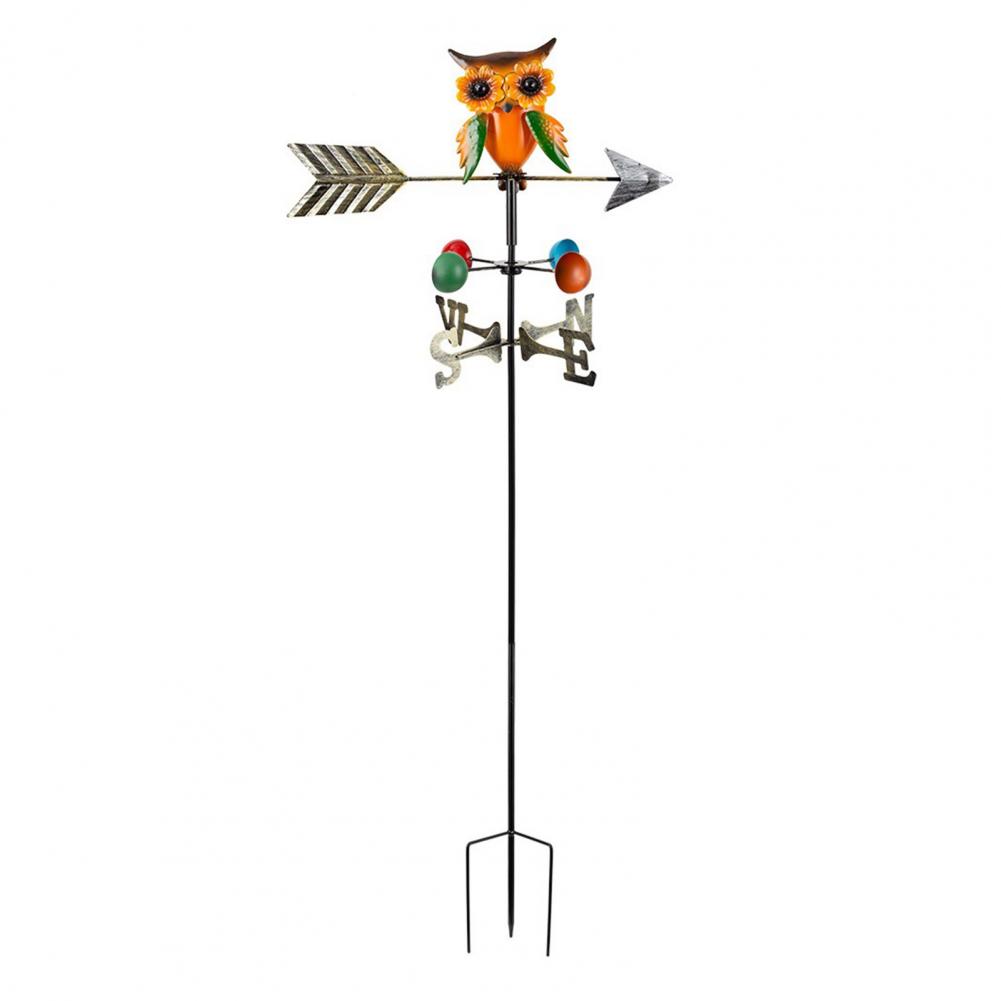Courtyard Weather Vane Outdoor Weather Vane Colorful Iron Owl Wind Vane with Hot Air Balloon Toucan Outdoor Garden for Courtyard