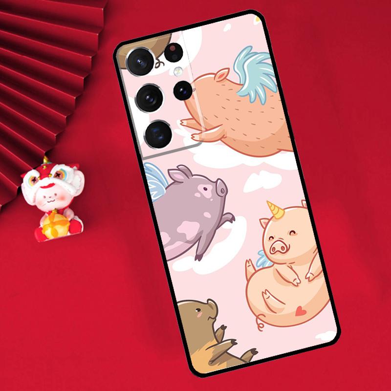 

cute pig Case For Samsung Galaxy S24 S23 S25 S26 Ultra S20 FE S21 S22 Plus S10 S25 FE Cover Funda Galaxy S21Ultra