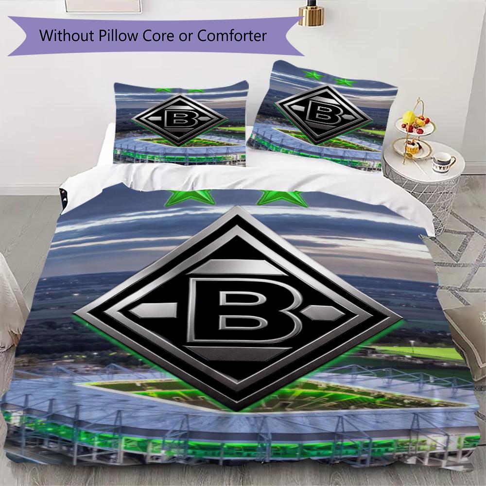 Borussia Pattern Bedding uilt Set uilt Cover Pillowcase Home Decoration Birthday Gift (1 * duvet cover + 2 * pillowcase without core)19