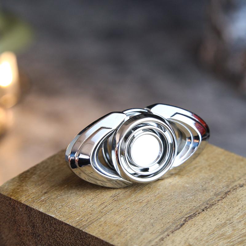 Двухлопастный спиннер из нержавеющей стали, портативный ручной спиннер, забавная игрушка для вращения кончиками пальцев, игрушка для концентрации при СДВГ, игрушка-непоседа, подарок для взрослых