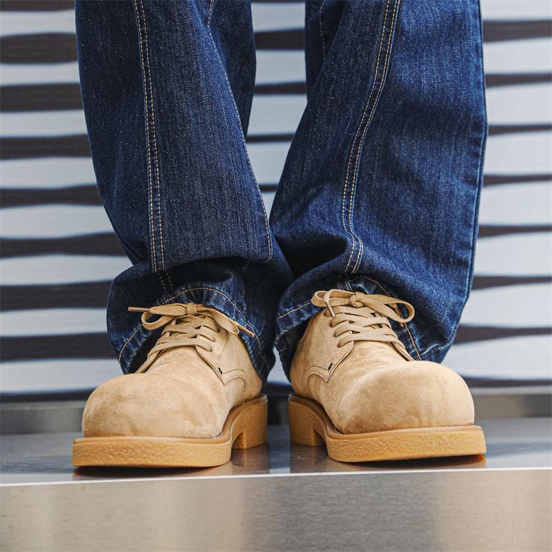 Retro Distressed Men's & Women's Round Toe Platform Derby Shoes - Autumn Collection 14411-J