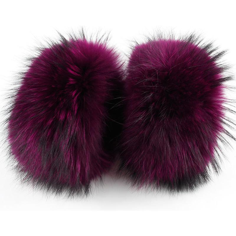 Winter Raccoon Fur Cuffs Women Fashion Fur Arm Warmer Natural Fur Wristband Female Warm Fur Sleeve Decort Plush Fur Bracelet