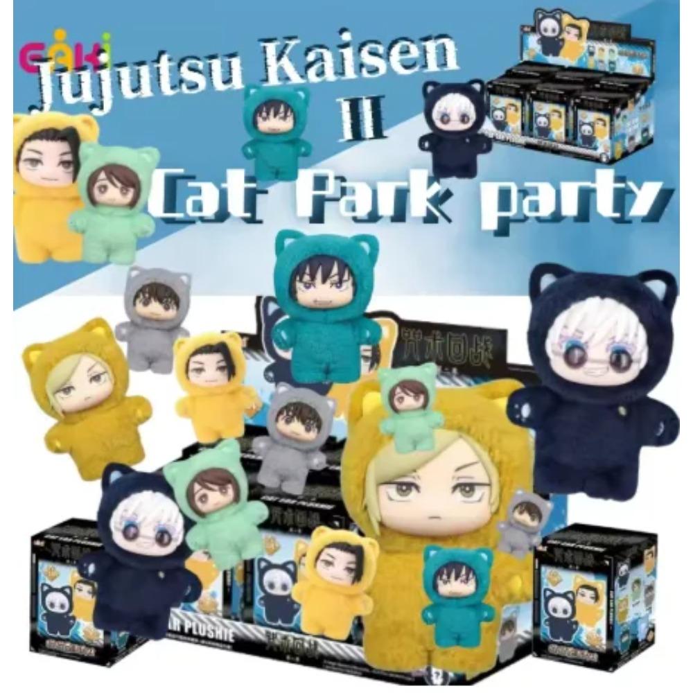 Jujutsu Kaisen Gojo Satoru Peluche Carina Felpa con Orecchie da Gatto Bambola di Pezza Figura Anime da Collezione Regalo per i Fan