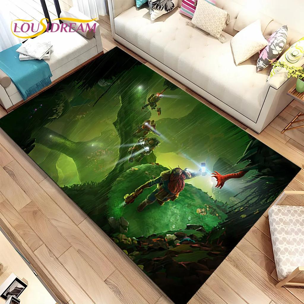 3D DRG Deep Rock Galactic Game Gamer Area Rug,Carpet Rug for Living Room Bedroom Sofa Doormat Decoration,kids Non-slip Floor Mat