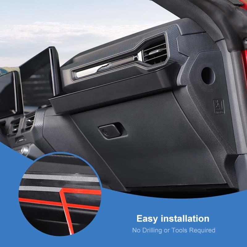 Auto Beifahrer Mittelkonsole Aufbewahrungsbox Organizer ABS Kunststoffbehälter Für Ford Mustang 2024 Up Innenraum Verstauen Aufräumen Zubehör