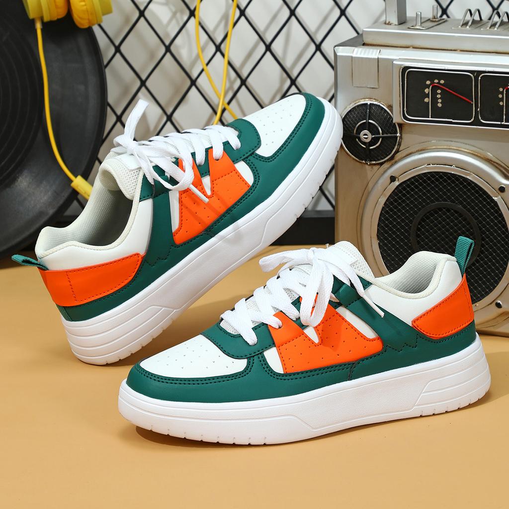 MCTIN Kadın rahat ayakkabılar nefes alabilen platform spor ayakkabı çiftler kaymaz deri kaykay ayakkabı