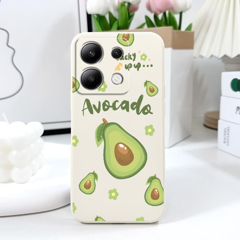 Pollen Avocado Phone Case For Xiaomi Redmi Note 14 13 12 12S 11 11S 10 10S 9 9S Pro Plus 4G 5G Liquid Silicone Cover