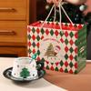 New Christmas Ceramic Coffee Cup and Dish Set, Household Ceramic Water Cup, Makeup Cup, Gift Box, Christmas Gift Lijiao