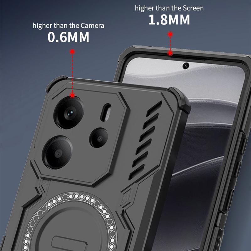 KEYSION Hollow Heat Dissipation Case for Redmi Note 14 4G 5G Silicone+PC Magnetic Cooling Shockproof Phone Cover for Redmi Note 14 5G