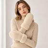 1pair Windproof Plush Gloves Thickened Winter Mittens Simple Full-Finger Gloves  Women