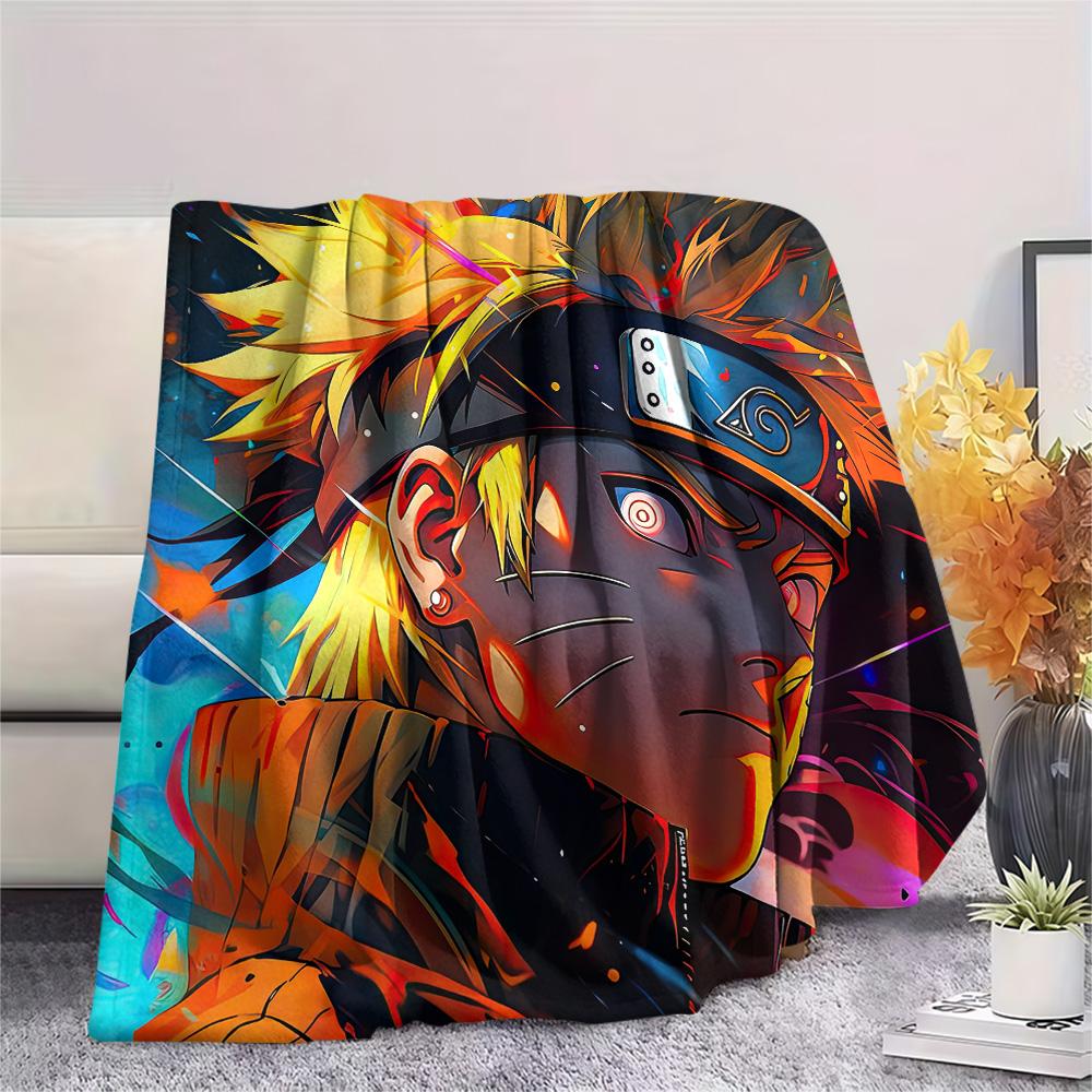 Naruto (Color Background) Print Flannel Blanket, High quality Comfortable for All Seasons, Home Decor, Warmth and Comfort