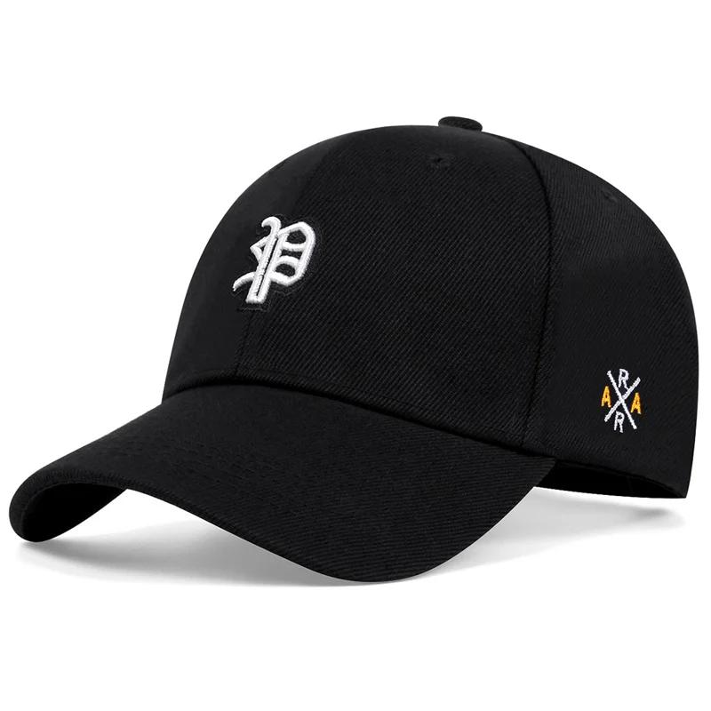 

Unisex P Letter Embroidery Baseball Caps Spring and Autumn Outdoor Adjustable Casual Hats Sunscreen Hat Sports Cap чорний
