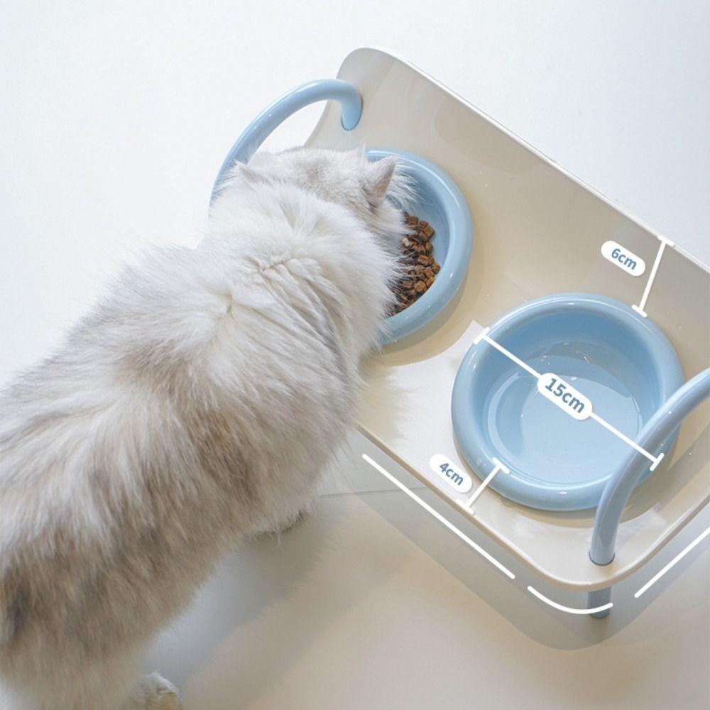 Non-Slip Cat Food Water Bowl Double Bowls Pet Food Dispenser Pet High Footed Bowl  Pet Supplies