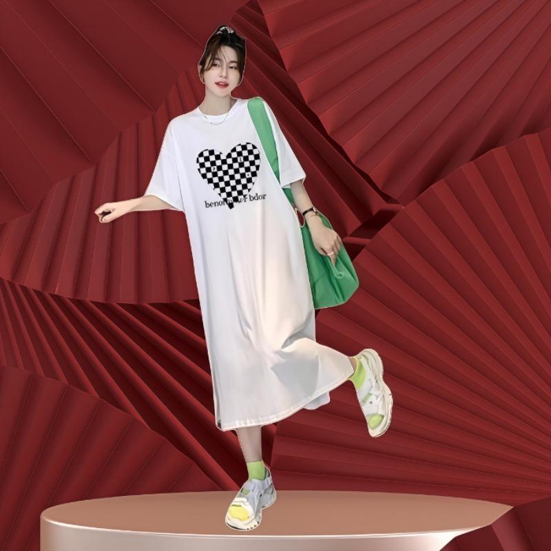 

Женское летнее платье-футболка с короткими рукавами, длинное свободное тонкое платье выше колена, простое модное платье 2XL белый