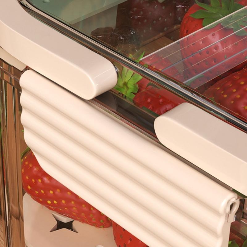 PET Produce Storage Container with Lid and Carry Handles, Clear Food Box for Refrigerator Shelf, Countertop, and Lunch Prep