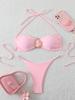 New Tube Top Bikini Swimsuit Multi-color High-waisted Bikini Bikini Split Swimsuit Female Conservative