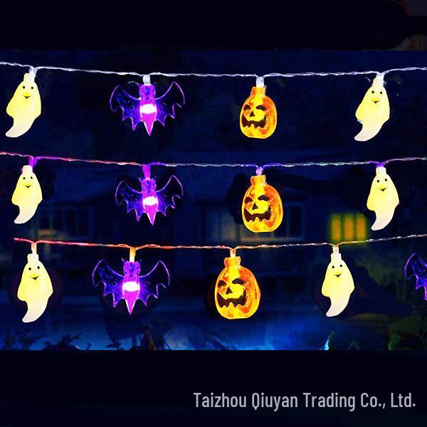 Cross-Border Halloween String Lights - Spider, Bat, Ghost & Pumpkin Decorations