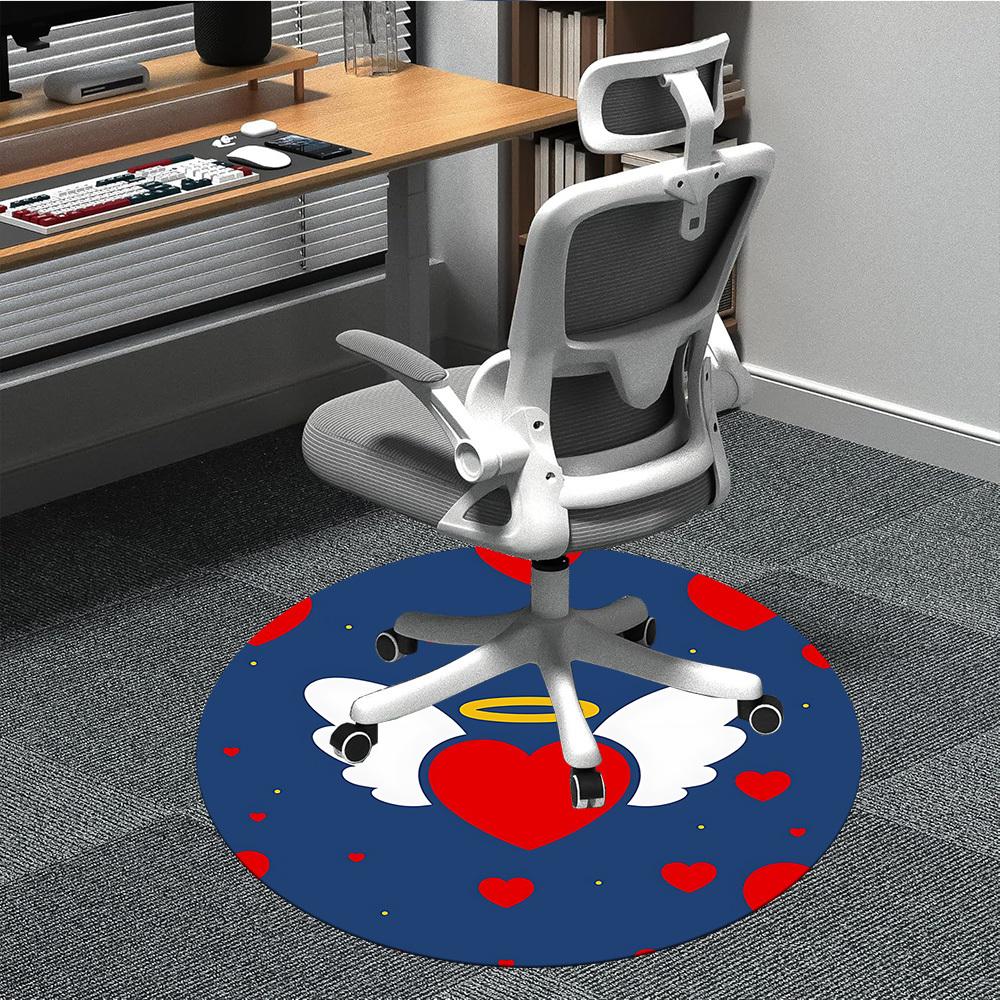 

1pc Angel Heart Wings Chair Carpet for Office, Non-slip, Soft and Durable Office Rug for Decoration, Perfect for Office yy251229204 80cm by 80cm