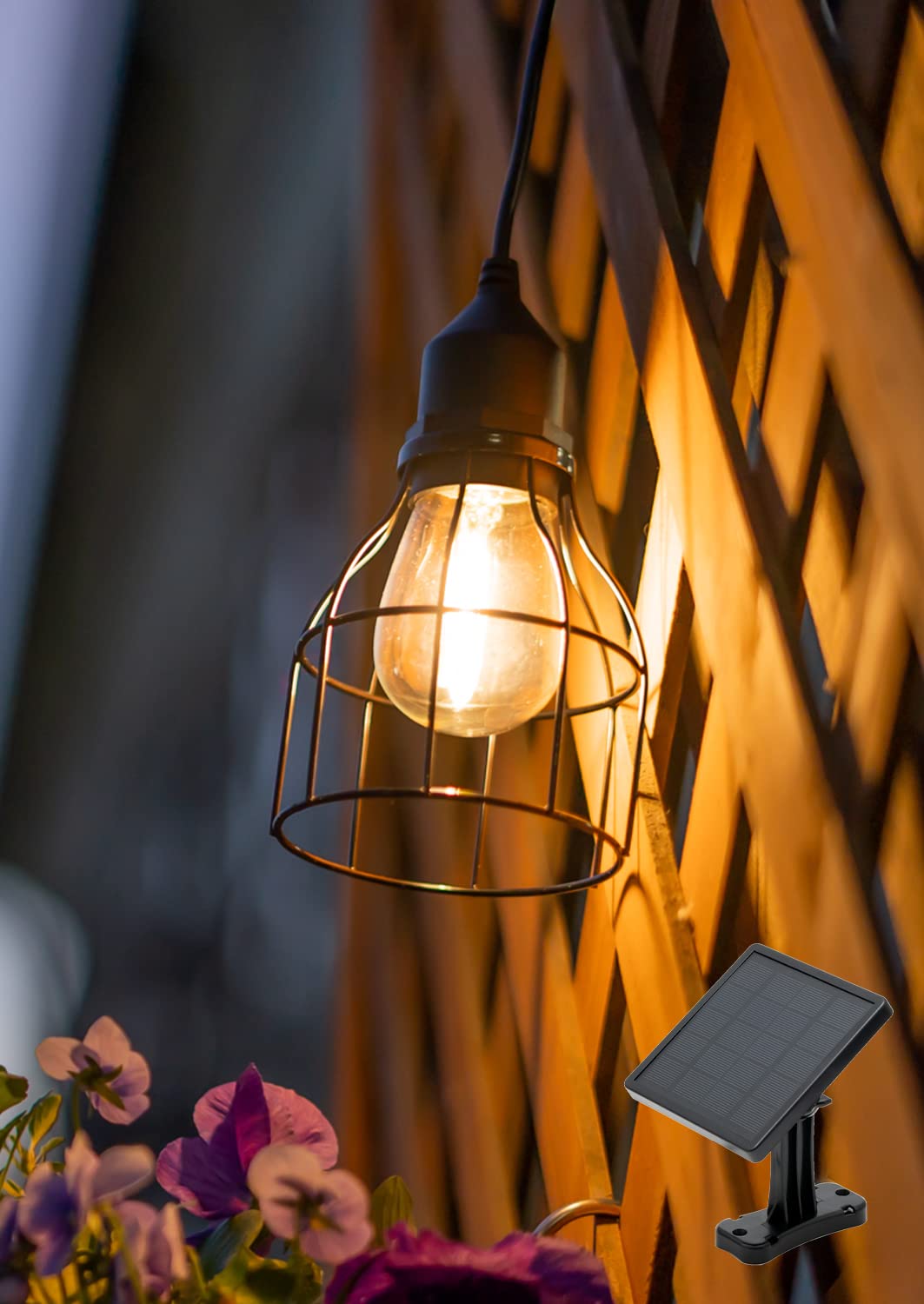 

HAPPYJOINT Ubus Солнечный садовый свет, теплый белый, подвесной, 3 м, водонепроницаемый, для улицы, яркий,