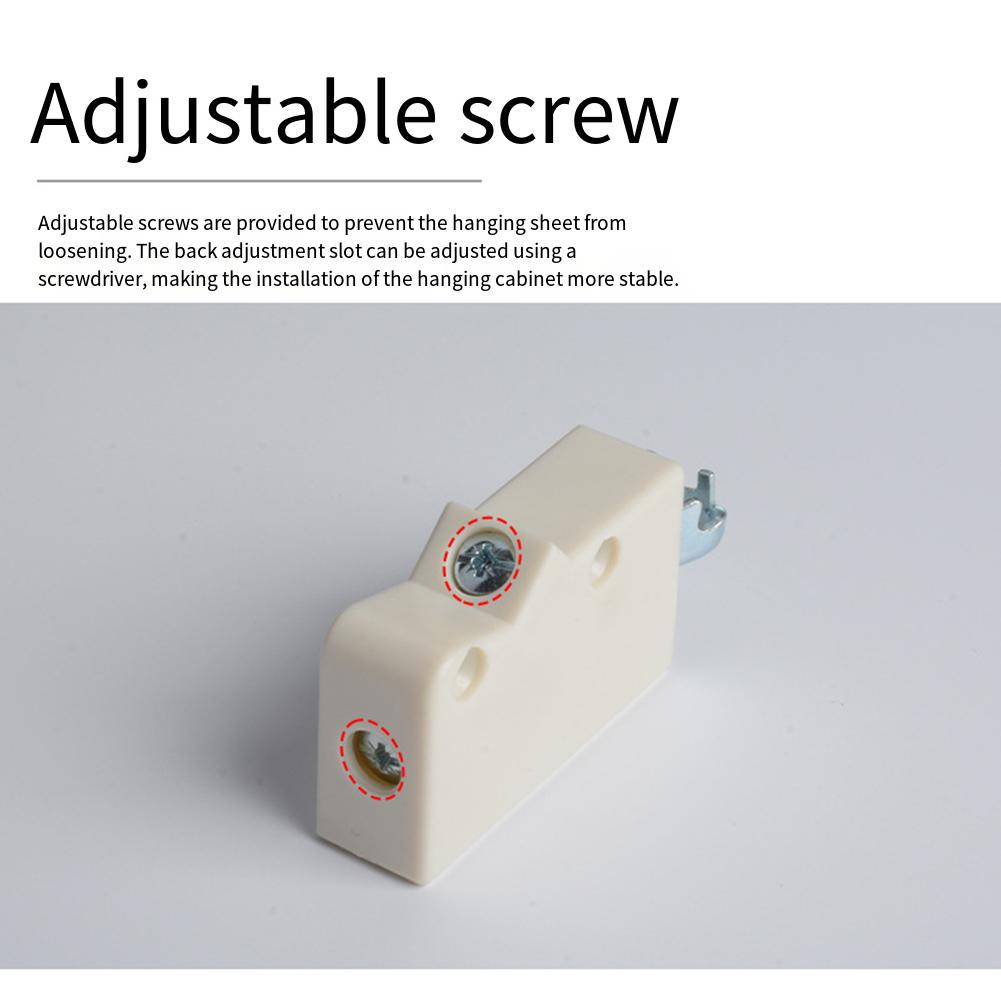 Set of 2 ABS Plastic and Metal Cupboard Hangers with Wall Brackets for Durable and Adjustable Wall Cabinet Installation