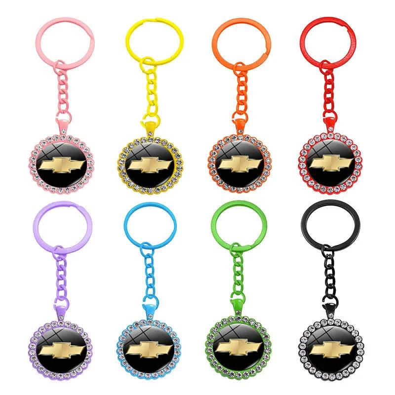 Llavero de Coche Color Caramelo Portallaves con Diamantes para Chevrolet Spark Aveo Captiva Blazer Matiz Cruze Malibu Sail Trax Tahoe