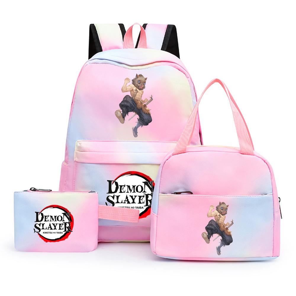 

3Pcs/set Anime Demon Slayer Printed Backpack with Shoulder Bag Pengcil Case for Teenager Large Capacity Waterproof Bookbag Back To School Gift