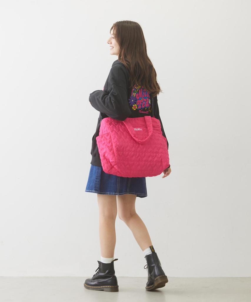 Heart Quilted 2-Way Tote 103244053001 Pink One Size
